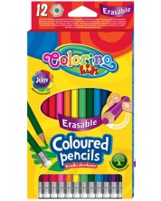 Цветни моливи Colorino Kids - 12 цвята, с гума