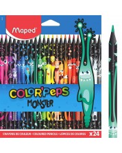 Цветни моливи Maped Color Peps - Monster, 24 цвята -1
