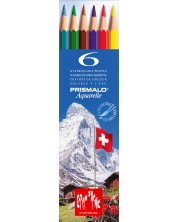 Цветни акварелни моливи Caran d'Ache Prismalo – 6 цвята, метална кутия