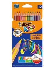 Цветни моливи BIC Evolution Stripes - 12 цвята