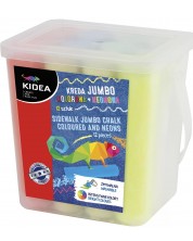 Цветни тебешири Kidea Jumbo - 12 броя, в кофичка