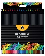Цветни моливи Adel BlackLine - 24 класически цвята -1