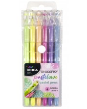 Цветни химикалки Kidea - 6 цвята, пастелни -1