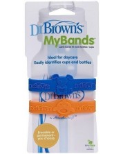 Цветни гривни за шише Dr. Brown's - Синя и оранжева, 2 броя