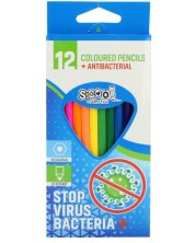 Цветни антибактериални моливи S. Cool - 12 цвята