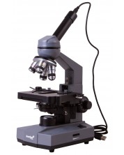 Цифров микроскоп Levenhuk - D320L BASE 3M, монокулярен, сив/черен
