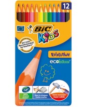 Цветни моливи BIC Kids Ecolutions  12 цвята, гъвкави -1