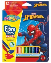 Цветни флумастери Colorino - Marvel Spider-Man, 12 цвята -1