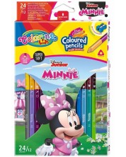 Цветни моливи Colorino Disney - Junior Minnie, 24 цвята с острилка -1