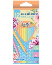 Цветни моливи S. Cool - 12 пастелни цвята