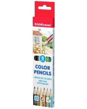 Цветни моливи Erich Krause - Шестоъгълни, 6 цвята -1