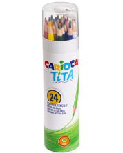 Цветни моливи Carioca Tita - 24 цвята + острилка -1