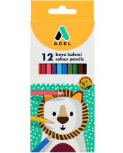 Цветни моливи Adel - 12 цвята, дълги -1