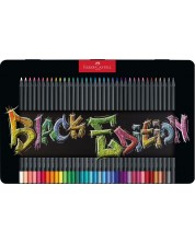 Цветни моливи Faber-Castell Black Edition - 36 цвята, метална кутия