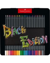 Комплект моливи Faber-Castell Black Edition - 24 цвята, в метална кутия