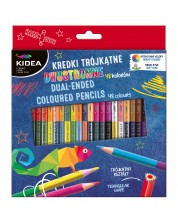 Цветни моливи Kidea - 24 броя, 48 цвята, двувърхи -1