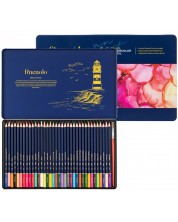 Цветни акварелни моливи Deli Finenolo - EC129, 36 цвята, в метална кутия -1