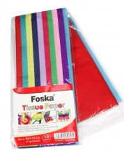 Цветна хартия Foska - 50x75 cm, 10 цвята -1