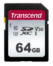 Карта памет Transcend - 64 GB, SDXC I, C10, U3, V30 -1
