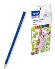 Цветни моливи SpreeArt - Шестоъгълни, Ø 2.65 mm, 12 броя -1