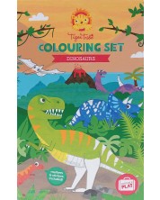 Творчески комплект за оцветяване Tiger Tribe - Динозаври, със стикери -1