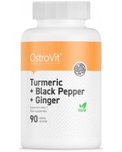 Turmeric + Black Pepper + Ginger, 90 таблетки, OstroVit -1