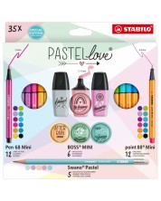 Творчески комплект Stabilo Pastel Love - 35 части -1