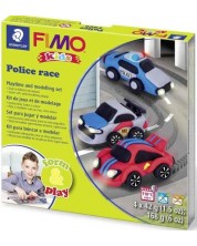 Творчески комплект Staedtler Fimo Kids - Направи си сам фигурки от глина, Police Race -1