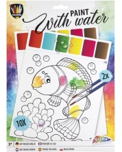 Творчески комплект Grafix Colouring - за рисуване с вода, 10 листа и 2 четки -1