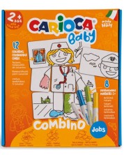 Творчески комплект Carioca Baby - Пъзел за оцветяване, 8 маркера -1