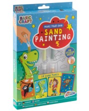 Творчески комплект Grafix Basic Craft  - рисуване с пясък, динозавър -1