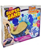 Творчески комплект кинетичен пясък PlayToys - Sea Animals -1