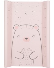 Твърда подложка за повиване KikkaBoo - Bear with me, Pink, 80 х 50 cm -1