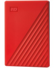 Твърд диск Western Digital - My Passport, 2TB, USB 3.2, червен -1