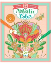 Творчески комплект Djeco Artistic Color - Направи картини с флумастери, Цветя