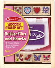 Творчески комплект Melissa and Doug - Печати, пеперуди и сърца -1