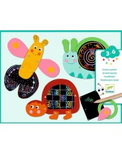 Творчески комплект Djeco Funny Animals - Скреч карти