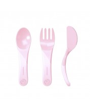 Комплект прибори за хранене Twistshake Cutlery Pastel - Розови, над 6 месеца -1
