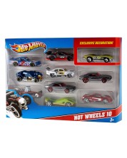 Комплект от 10 колички Mattel Hot Wheels -1
