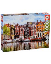 Пъзел Educa от 1000 части - Кривите къщи в Амстердам -1