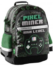 Ученическа раница Paso Pixel Miner - С 2 отделения, 19 l