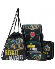 Ученически комплект ABC 123 Road King - 2023, раница, спортна торба и два несесера -1