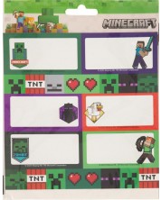Ученически етикети Graffiti Minecraft - Diamond, 18 броя