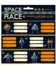 Ученически етикети Ars Una Space Race - 18 броя, сини -1