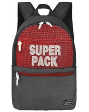 Ученическа раница S. Cool Super Pack - Red and Black, с 1 отделение -1