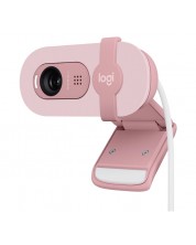 Уеб камера Logitech - Brio 100, 1080p, розова -1