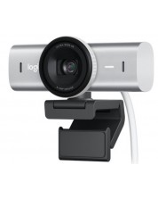 Уеб камера Logitech - MX Brio, 4K Ultra HD, Pale Grey -1