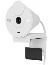 Уеб камера Logitech - Brio 300 Full HD, 1080p, USB, Off-White
