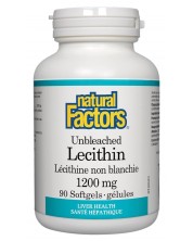 Unbleached Lecithin, 1200 mg, 90 капсули, Natural Factors -1