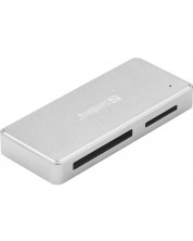 USB хъб Sandberg - USB-C+A CFast+SD Card Reader, сребрист -1